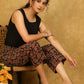 Trendy Cotton Black Animal Print Ajrakh Crop Pant