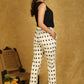 Classy Cotton White with Black Checkered Pattern Double Ikat Trouser