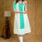 Stylish Aqua Green Cotton Kurta with Embroidery Allover & White Chikankari Jacket (2 Piece) - Pant Optional
