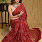 Beautiful Maroon Ajrakh Print Modal Saree