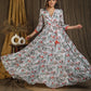 Elegant printed asymetrical maxi dress