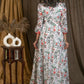 Elegant printed asymetrical maxi dress