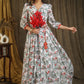 Elegant printed asymetrical maxi dress
