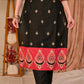 Beautiful Straight Cut Cotton Silk Kurta with Overall Embroidery - Pant Optional