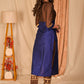 Trendy Straight Cut Brown and Royal Blue Blocked Cotton Silk Kurta with Embroidered Neckline - Embroidered Pant Optional