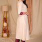 Classy A-Line Hand Painted Off-White Flex Kurta with Contrast Detailing - Pant Optional