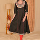 Trendy Black Cotton Kurta with Hand Painted Madhubani on Neckline - Pant Optional
