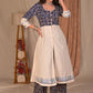 Exclusive Straight Cut Hand Painted Off-White and Animal Print Combination Kurta - Palazzo Optional