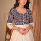 Exclusive Straight Cut Hand Painted Off-White and Animal Print Combination Kurta - Palazzo Optional