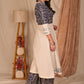 Exclusive Straight Cut Hand Painted Off-White and Animal Print Combination Kurta - Palazzo Optional
