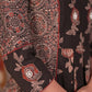 Elegant A Line Black Cotton Ajrakh Combination Kurta - Pant Optional