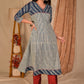 Classy Cotton Indigo Combination A Line Kurta - Pant Optional