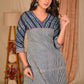 Classy Cotton Indigo Combination A Line Kurta - Pant Optional