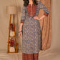 Straight Cut Blue Floral Print Cotton Kurta with Beautiful Hand Embroidered Yoke - Pant Optional