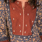 Straight Cut Blue Floral Print Cotton Kurta with Beautiful Hand Embroidered Yoke - Pant Optional