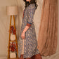 Straight Cut Blue Floral Print Cotton Kurta with Beautiful Hand Embroidered Yoke - Pant Optional