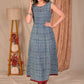 Exclusive A Line Indigo Kurta with Maroon Detailing - Pant Optional