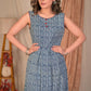 Exclusive A Line Indigo Kurta with Maroon Detailing - Pant Optional