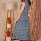 Exclusive A Line Indigo Kurta with Maroon Detailing - Pant Optional