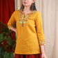 Mustard Cotton Embroidery Top
