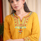 Mustard Cotton Embroidery Top