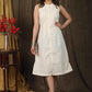 Stlyish ivory chikankari  sleeveless dress with all over self contemporary design