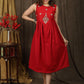Classy maroon chikankari dress with beautiful hand embroidered yoke.