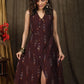 Trendy wine ikat overalp dress highlighted with claasy wooden buttons