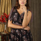 Subtle hand block Ajrakh and kantha combination A-line dress highlighted with classy buttons