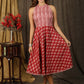 Trendy printed combination halter neck dress