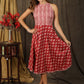 Trendy printed combination halter neck dress