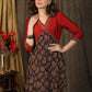 Classy ajrakh combination Kalidaar gown highlighted with hand embroidery on neck and sleeves