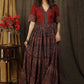 Elegant Ajrakh combination Kalidaar Gown with elbow sleeves highlighted with coin embellishments
