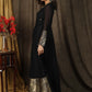 Elegant Black hand embroidered Kalidaar gown highlighted with banarasi border on hemline and sleeves