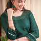 Delicate Hand Embroidered  Forest Green Top