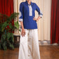 Navy Blue Cotton Fine Embroidered Top