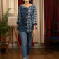 Exclusive chequred Indigo combination top