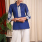 Navy Blue Cotton Fine Embroidered Top