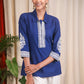 Navy Blue Cotton Fine Embroidered Top