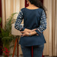 Exclusive chequred Indigo combination top