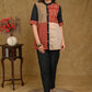 Cotton Ajrakh Top with Ambi Ajrakh and Stipes Ajrakh Combination