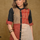Cotton Ajrakh Top with Ambi Ajrakh and Stipes Ajrakh Combination