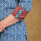 Breezy Zig-Zag Indigo Top with Ajrakh Collar