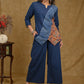 Blue, Indigo with Kalamkari Combination Asymmetric Top