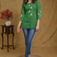 Beautiful green Cotton Top with delicate machine embroidery