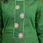 Beautiful green Cotton Top with delicate machine embroidery