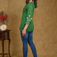 Beautiful green Cotton Top with delicate machine embroidery