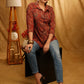 Elegant Maroon Ajrakh Mugal Print Shirt
