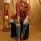 Elegant Maroon Ajrakh Mugal Print Shirt