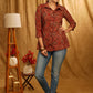 Elegant Maroon Ajrakh Mugal Print Shirt